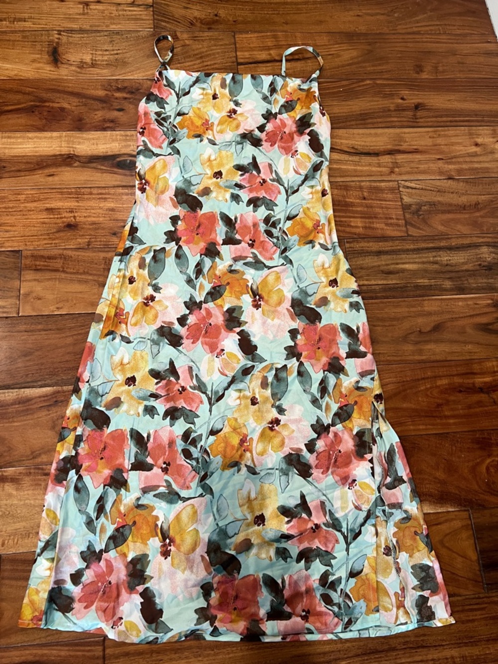 Inspire Floral Slip Dress in Mint, Coral & Yellow